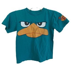Disney Store Phineas & Ferb Perry the Platypus T-Shirt Kids XS 4 100% Organic Co